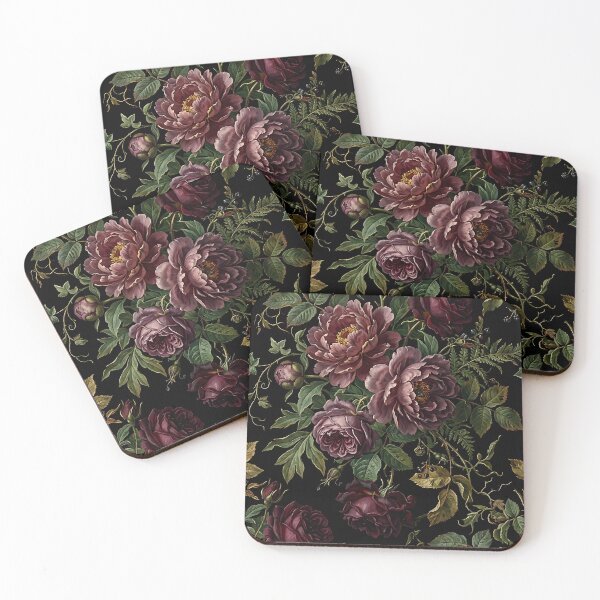 Item preview, Moody Dark Botanical Floral Tapestry Pattern designed and sold by wallpapersarts.
