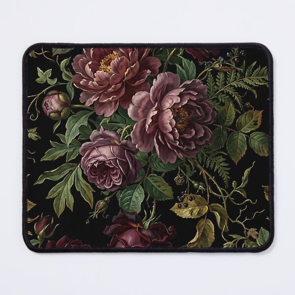 Item preview, Moody Dark Botanical Floral Tapestry Pattern designed and sold by wallpapersarts.