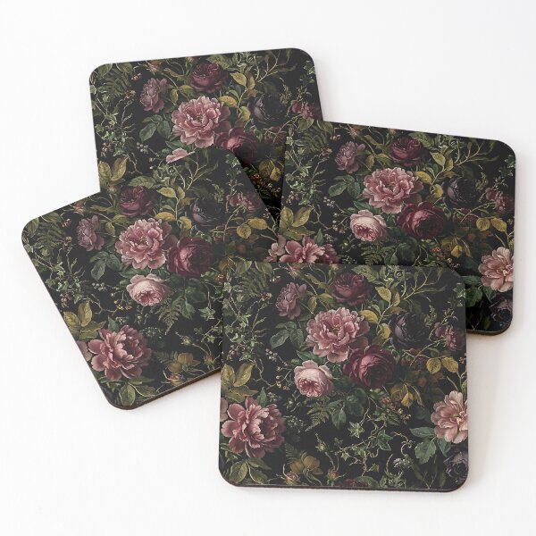 Item preview, Moody Dark Botanical Floral Tapestry Pattern designed and sold by wallpapersarts.
