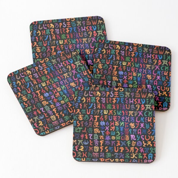 Item preview, Neon Colorful Alien Glyphs Cyber Runes Pattern designed and sold by Lunat1kk.