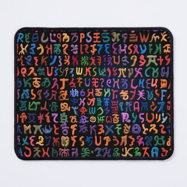 Item preview, Neon Colorful Alien Glyphs Cyber Runes Pattern designed and sold by Lunat1kk.