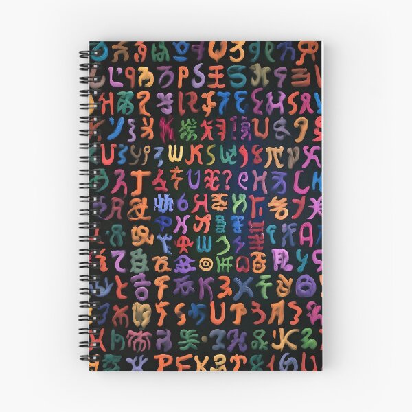 Item preview, Neon Colorful Alien Glyphs Cyber Runes Pattern designed and sold by Lunat1kk.