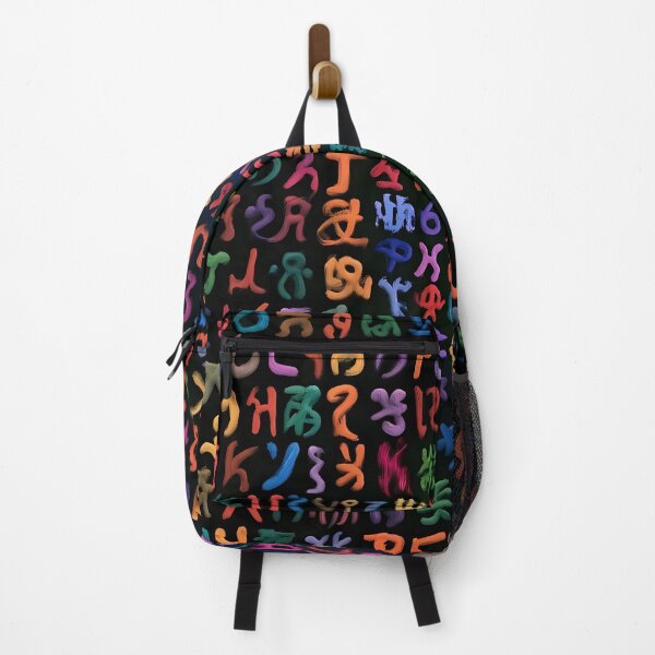 Item preview, Neon Colorful Alien Glyphs Cyber Runes Pattern designed and sold by Lunat1kk.