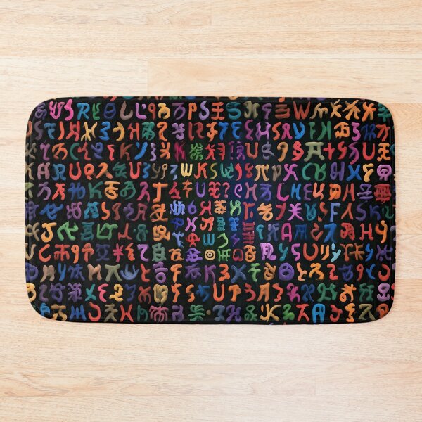 Item preview, Neon Colorful Alien Glyphs Cyber Runes Pattern designed and sold by Lunat1kk.