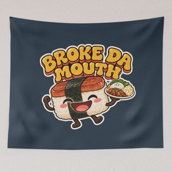Aperçu de l'œuvre Broke Da Mouth Musubi – Nourriture amusante en pidgin hawaïen créée et vendue par peachycrossing.