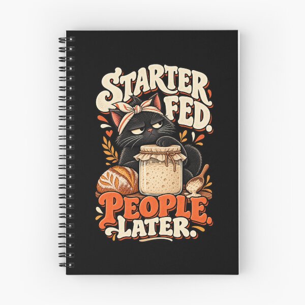 Item preview, Starter Fed People Later Black Cat Sourdough Humor designed and sold by MOTIFOLK.