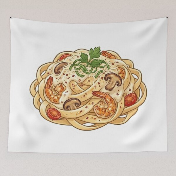 Item preview, Creamy Shrimp Alfredo Pasta - Delicious Italian Foodie  designed and sold by PetalsPaws.