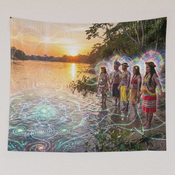 Item preview, Healing Mandala — Visions of the Soul | Visionary Spiritual Art · River of Light designed and sold by RoninGangStudio.