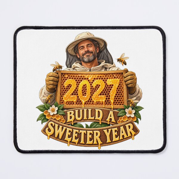 Item preview, Beekeeper Builds a Sweeter New Year 2027 designed and sold by RAX Mirth Studio.