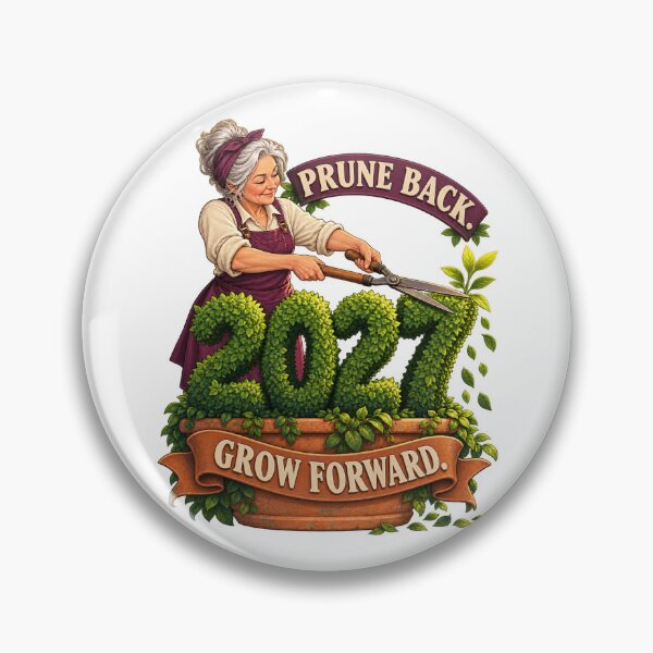 Item preview, Prune Back Grow Forward Gardening New Year 2027 designed and sold by RAX Mirth Studio.