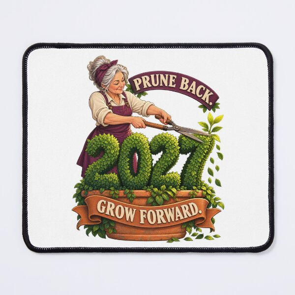 Item preview, Prune Back Grow Forward Gardening New Year 2027 designed and sold by RAX Mirth Studio.