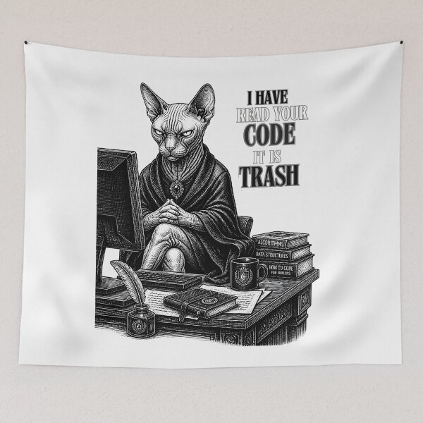 Item preview, Sphynx Cat Code Review Funny Programmer Sarcastic Gifts designed and sold by LeSoniPapaPrint.