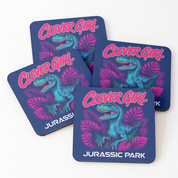 Item preview, Clever Girl Neon Retro Prehistoric Velociraptor Predator designed and sold by BigBodegaa.