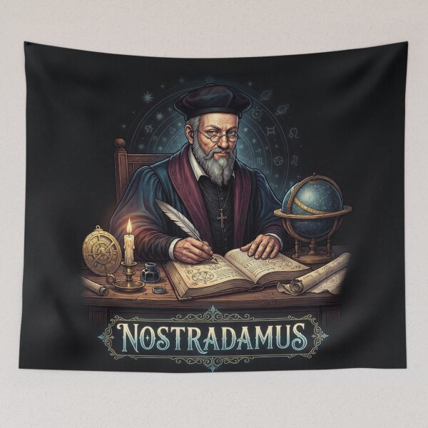 Aperçu de l'œuvre Nostradamus, voyant, astrologue, écrivant à la lueur des bougies, prophéties créée et vendue par Owcomm.