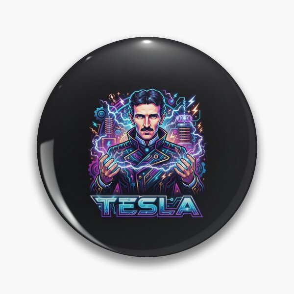 Item preview, Nikola Tesla Electric Genius Neon Science Portrait    designed and sold by Owcomm.