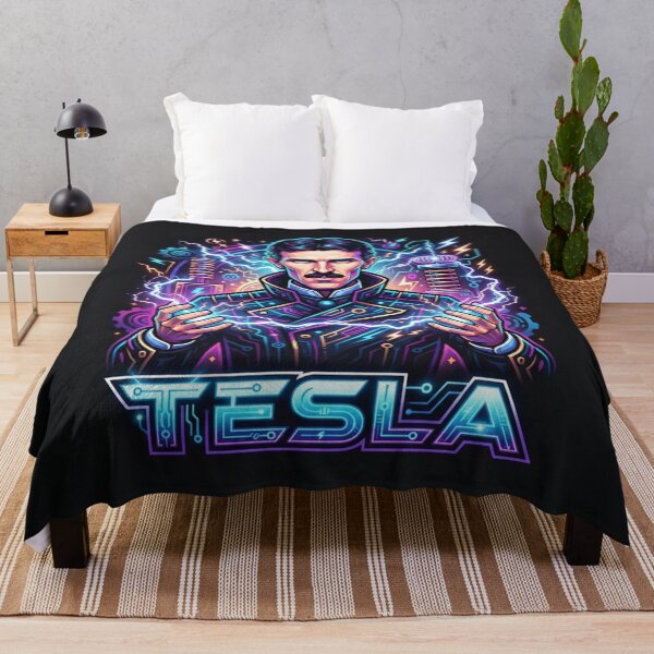 Item preview, Nikola Tesla Electric Genius Neon Science Portrait designed and sold by Owcomm.