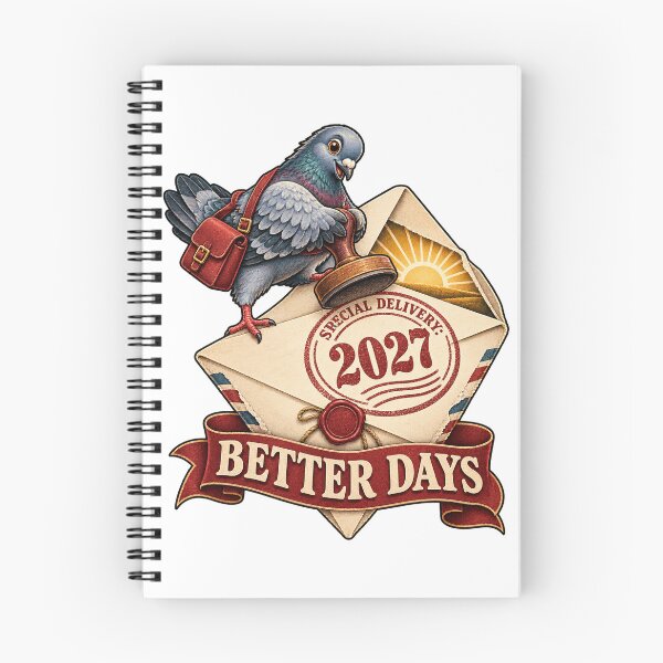 Item preview, Special Delivery Better Days Pigeon New Year 2027 designed and sold by RAX Mirth Studio.