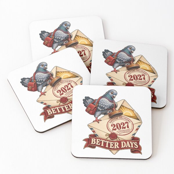 Item preview, Special Delivery Better Days Pigeon New Year 2027 designed and sold by RAX Mirth Studio.