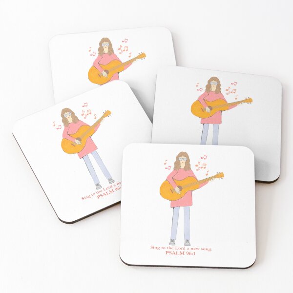 Item preview, Sing to the Lord a New Song Psalm 96:1 Watercolor Guitar Girl designed and sold by Boy and Belugee Studio.