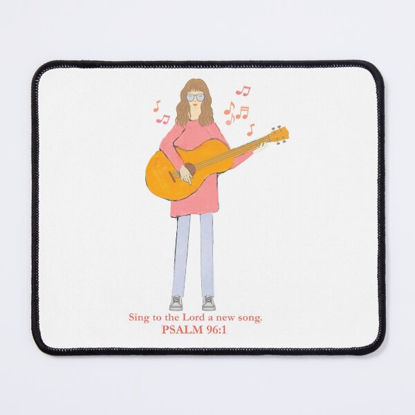 Item preview, Sing to the Lord a New Song Psalm 96:1 Watercolor Guitar Girl designed and sold by Boy and Belugee Studio.