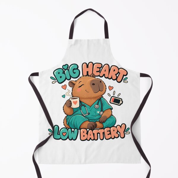 Item preview, Big Heart Low Battery Capybara Nurse Shirt – Funny Healthcare Worker Gift designed and sold by justsuestudio.