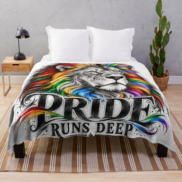 Item preview, Pride Runs Deep – Rainbow Lion LGBTQ+ Pride Design designed and sold by RG3D Project .