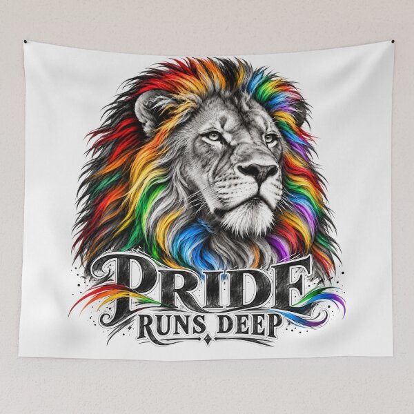 Item preview, Pride Runs Deep – Rainbow Lion LGBTQ+ Pride Design designed and sold by RG3D Project .