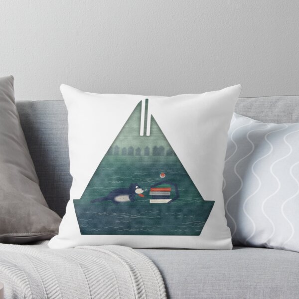 Item preview, Otter Reading on a Boat, Cozy Book Lover Art designed and sold by Pagetide.