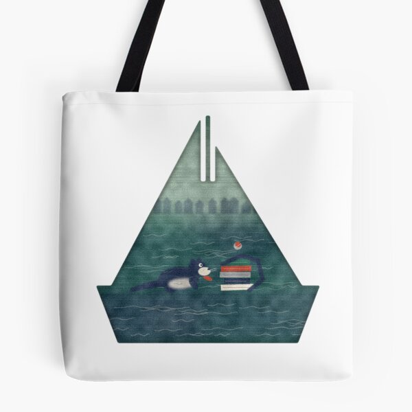 Item preview, Otter Reading on a Boat, Cozy Book Lover Art designed and sold by Pagetide.