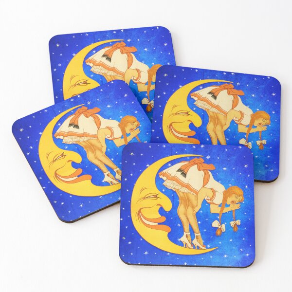 Aperçu de l'œuvre La fille dans la lune créée et vendue par GrayHareCards.