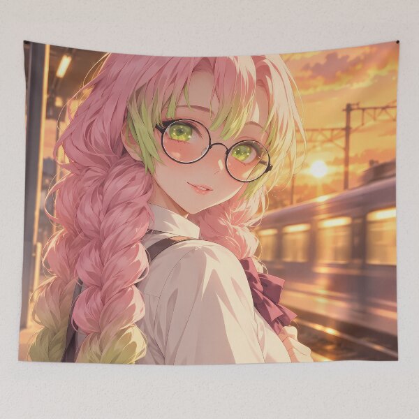 Artikelvorschau, Mitsuri Kanroji Demon Slayer Sunset Train Station entworfen und verkauft von mildaclairmo.