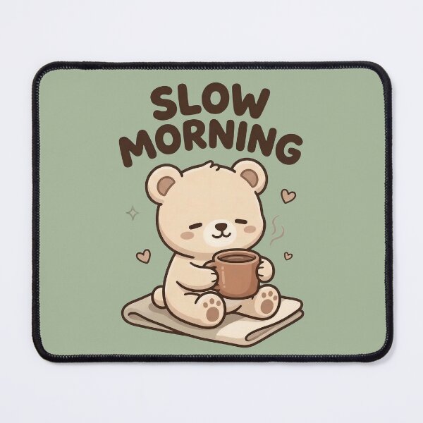 Item preview, Cute Cozy Teddy Bear Slow Morning | Coffee Lover Kawaii Gift designed and sold by lovelys-store.