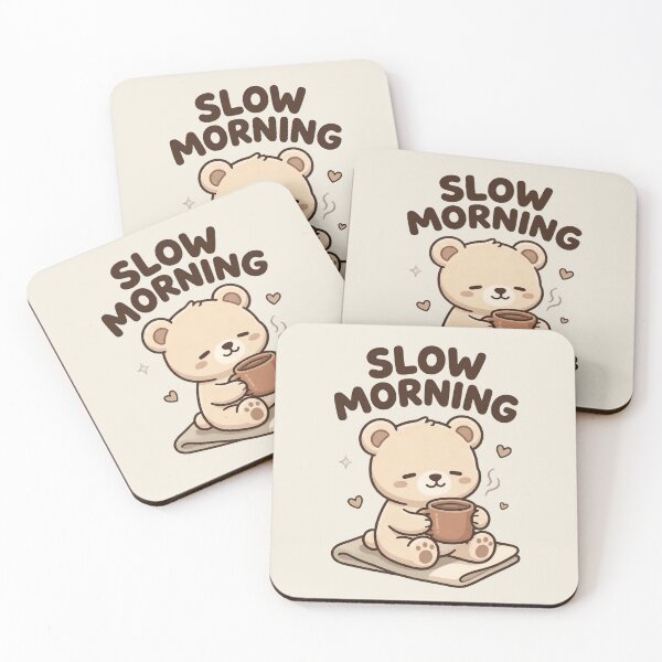 Item preview, Cute Cozy Teddy Bear Slow Morning | Coffee Lover Kawaii Gift designed and sold by lovelys-store.