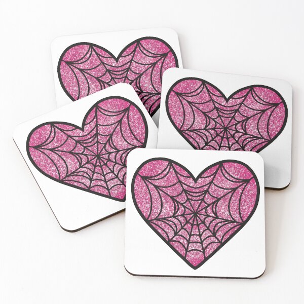 Item preview, Pink Glitter Spiderweb Heart designed and sold by sleepyheadedbb.