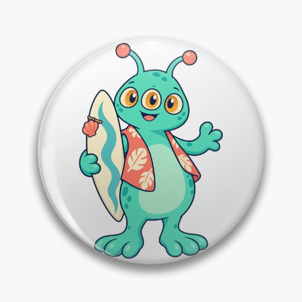 Item preview, Luma Alien Surfer - Cute Tropical Beach Friend designed and sold by CozyMigo.