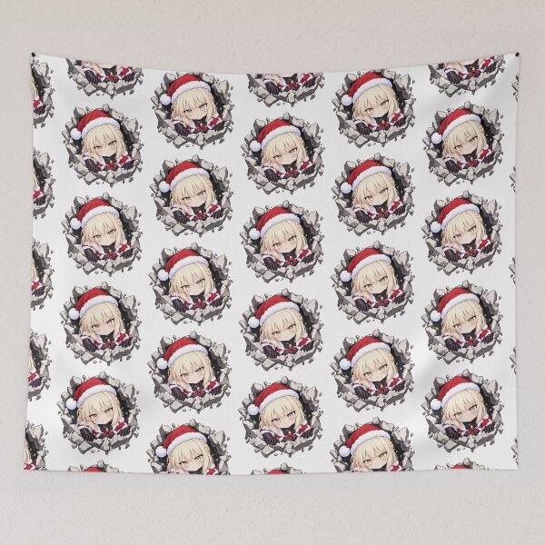 Artikelvorschau, Saber Alter Fate Stay Night Christmas Chibi Wall Break entworfen und verkauft von mildaclairmo.