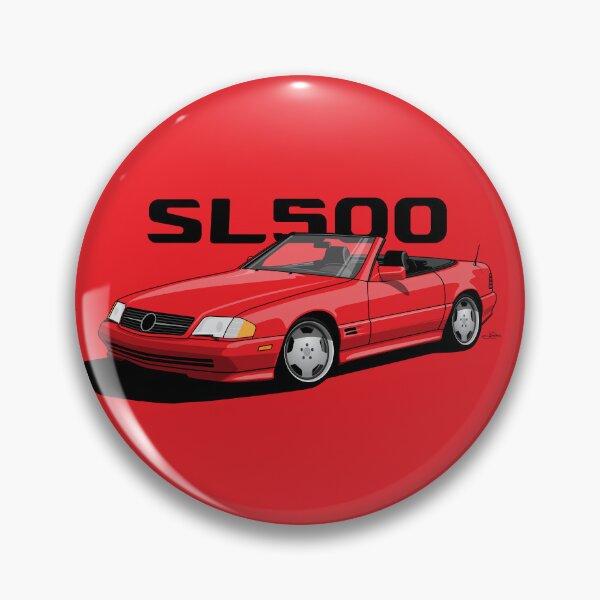 Item preview, MB SL500 R129 red side 3/4 illustration designed and sold by blackdogshop.