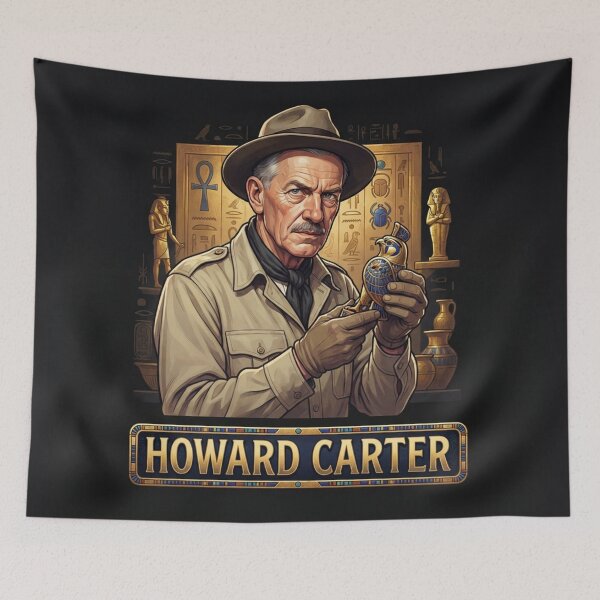Item preview, Howard Carter Explorer Examining Ancient Egyptian Artifact    designed and sold by Owcomm.