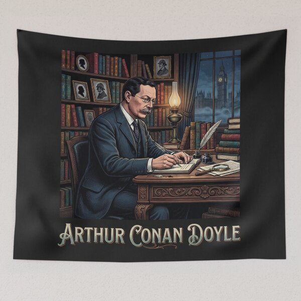 Item preview, Arthur Conan Doyle Writing At Desk Illustration    designed and sold by Owcomm.
