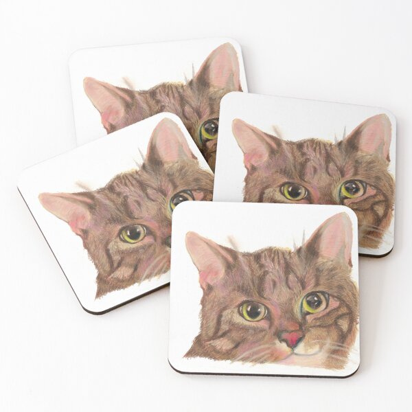 Item preview, Tabby, coloured pencil tabby cat portrait designed and sold by thekittykanvas.