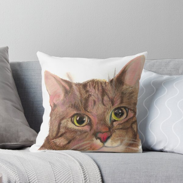 Aperçu de l'œuvre Portrait de chat tigré au crayon de couleur créée et vendue par thekittykanvas.
