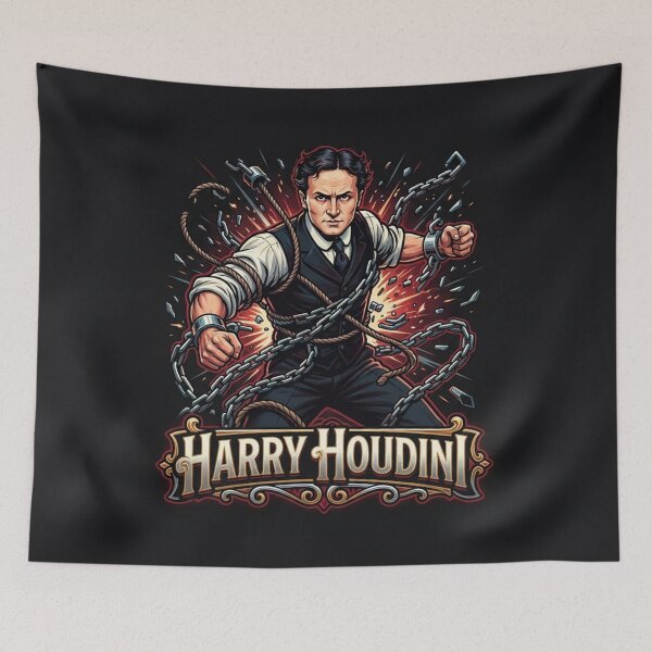 Aperçu de l'œuvre Harry Houdini, maître illusionniste et artiste de l'évasion créée et vendue par Owcomm.