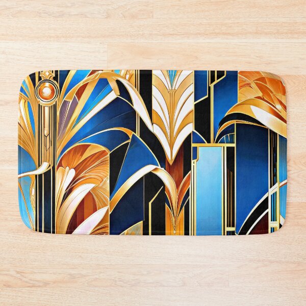 Item preview, Luxury Art Deco Blue And Golden Abstract Designs designed and sold by DEC02.