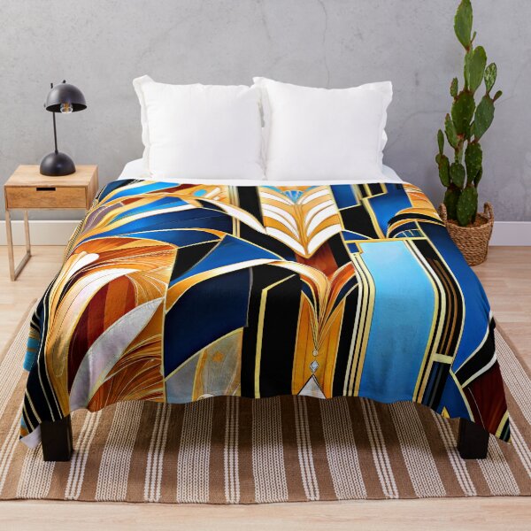 Item preview, Luxury Art Deco Blue And Golden Abstract Designs designed and sold by DEC02.