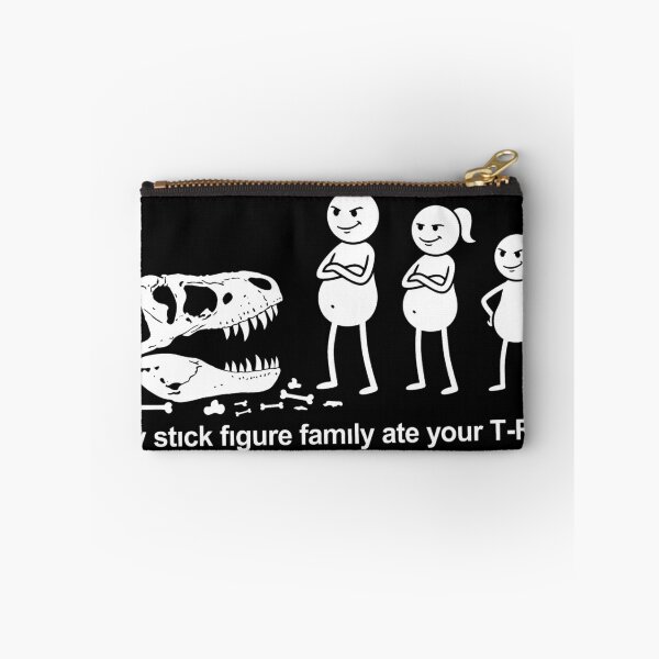 Item preview, My Stick Figure Family Ate Your T-Rex in White designed and sold by RavinEnd.