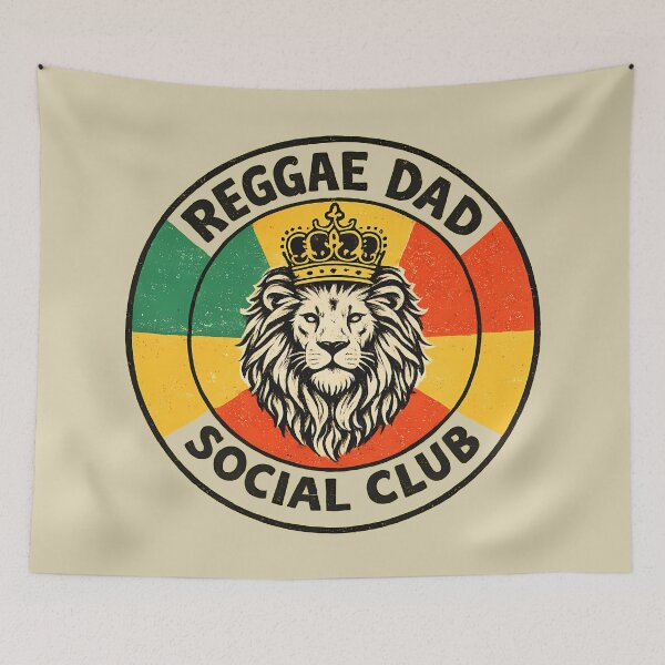 Item preview, Reggae Dad Social Club – Retro Rasta Lion designed and sold by Douglystuff.