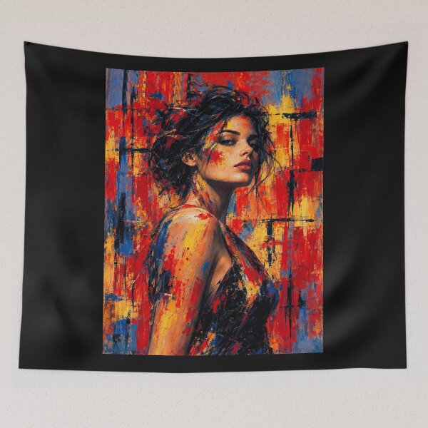 Item preview, Expressive Woman Portrait – Colorful Female Face Wall Art designed and sold by Ingorgia Studio.