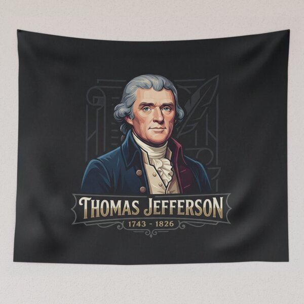Artikelvorschau, Historisches Porträt von Thomas Jefferson, Vintage-Grafik entworfen und verkauft von Owcomm.