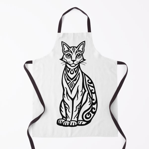 Item preview, Sleek Chrome Cat Neo Deco Tattoo Flash designed and sold by Qubivibe.