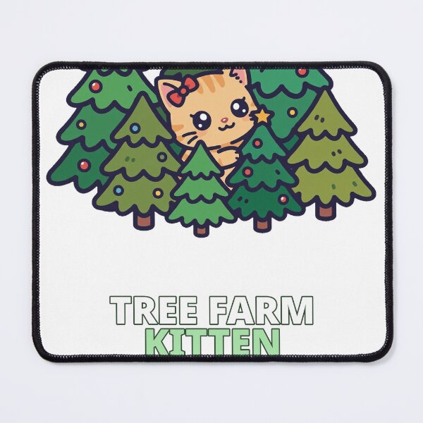 Item preview, Christmas Tree Farm Kitten Cat designed and sold by ThreeFlyingAces.